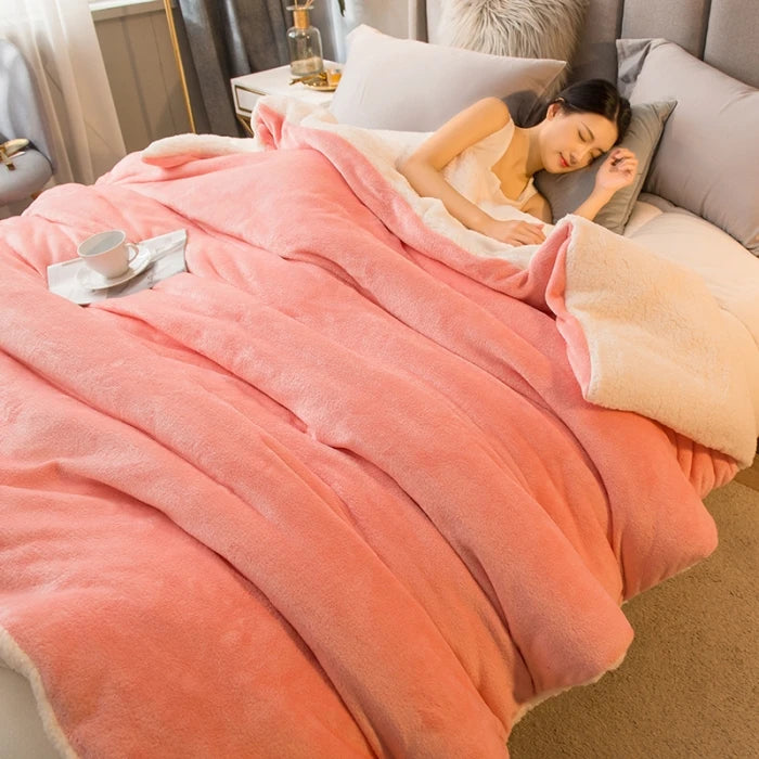Double-Sided Winter Throw Blanket