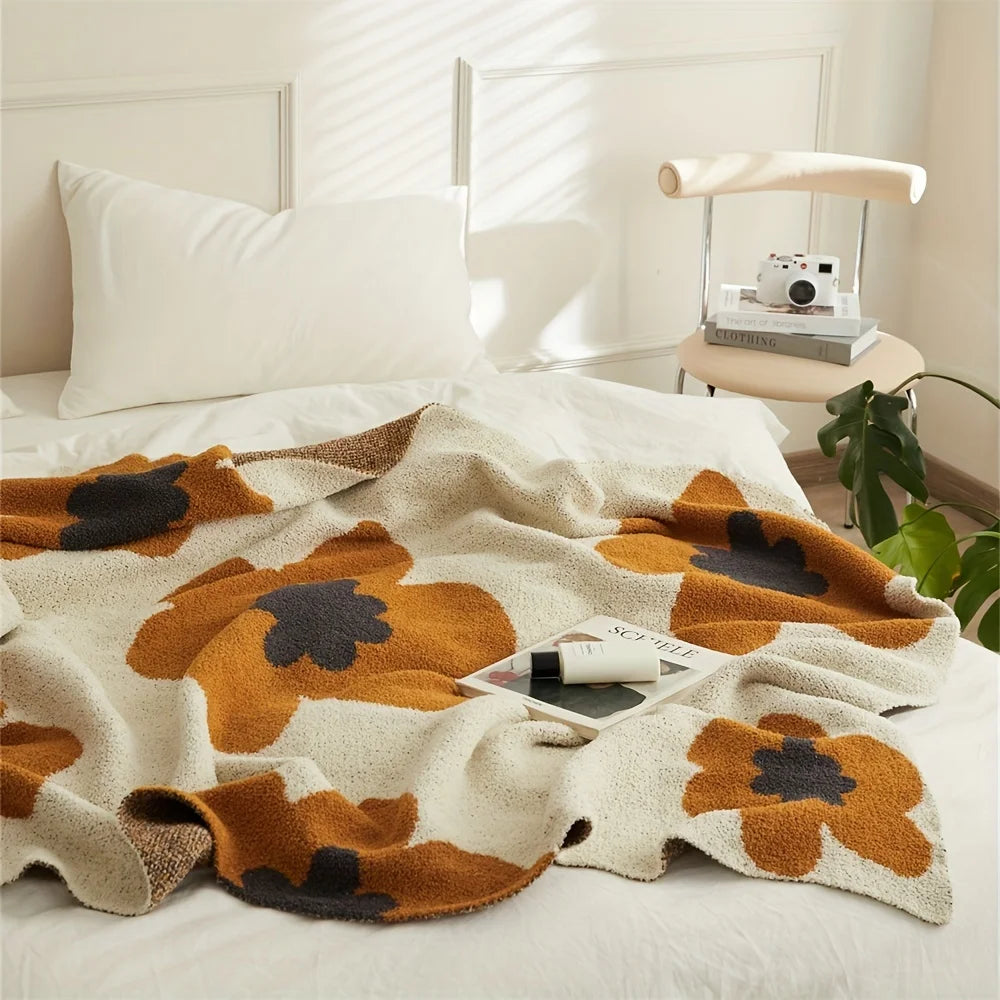 Khaki Daisy Cozy Blanket