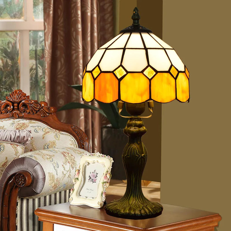 European Stained Glass Table Lamp