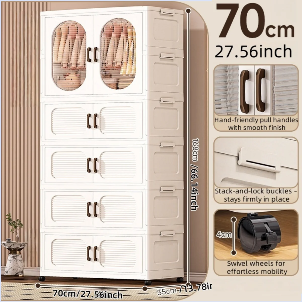 Foldable Double Door Wardrobe