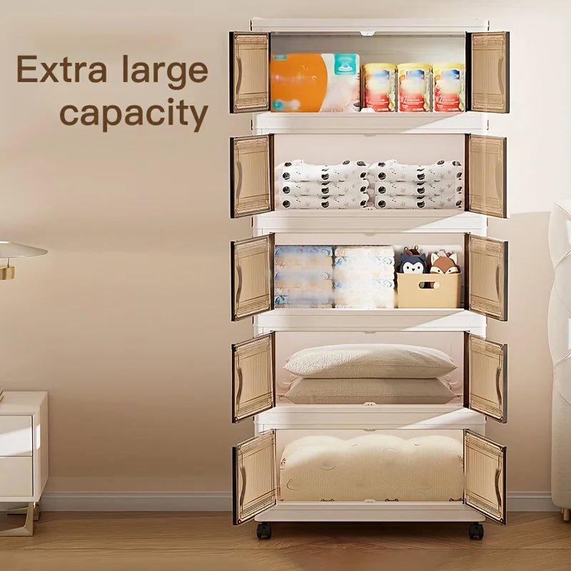Foldable Rolling Storage Cabinet