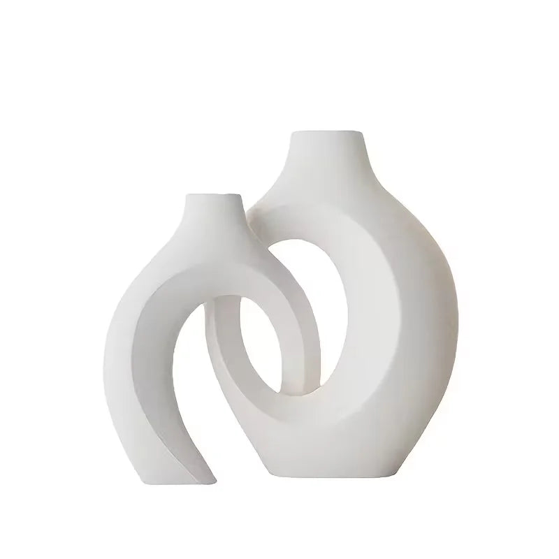White Decorative Vase Set (Set of 2)