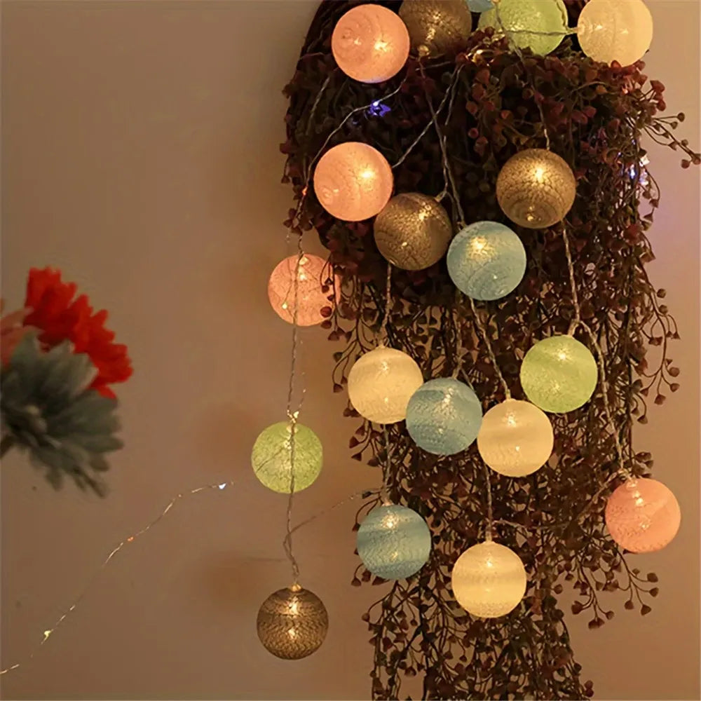 Cotton Ball LED String Lights