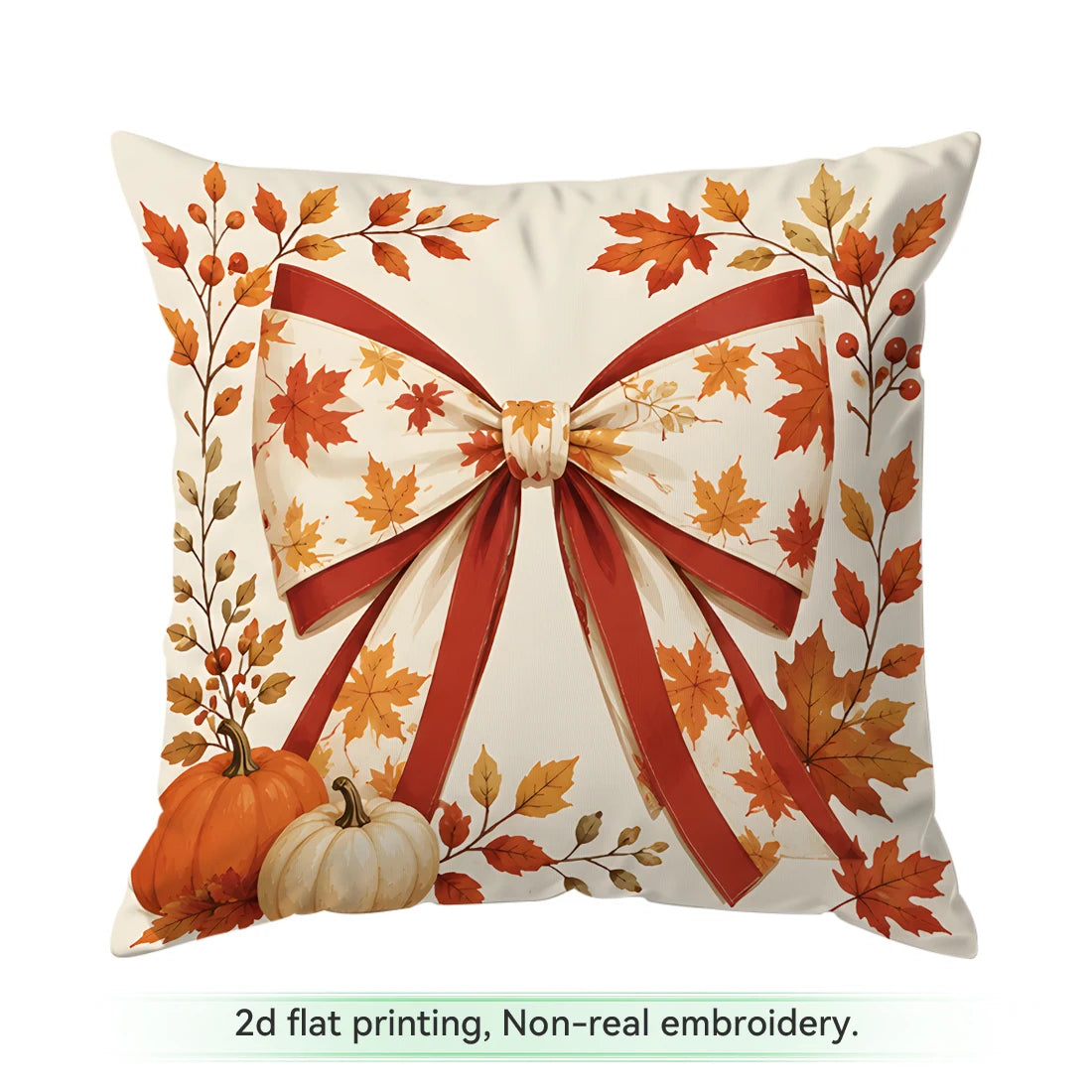 Autumn Plaid Pumpkin Pillow Cover
