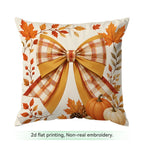 Autumn Plaid Pumpkin Pillow Cover