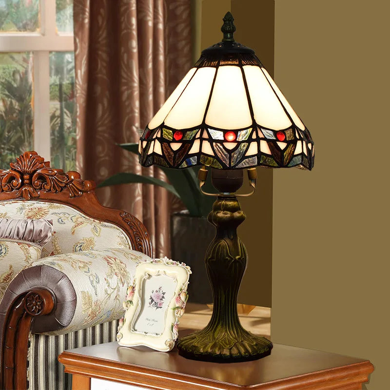 European Stained Glass Table Lamp