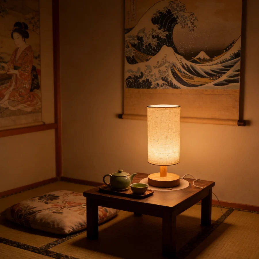 Cozy Wooden Bedside Lamp