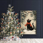 Black Cat Christmas Wall Art