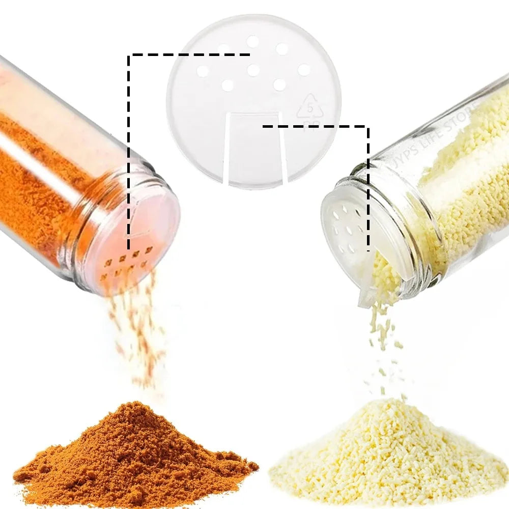 Glass Spice Jar Set with Bamboo Lids (12-Piece)