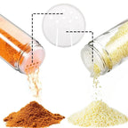 Glass Spice Jar Set with Bamboo Lids (12-Piece)