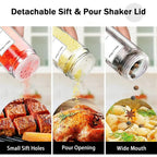 Glass Spice Jar Set with Bamboo Lids (12-Piece)