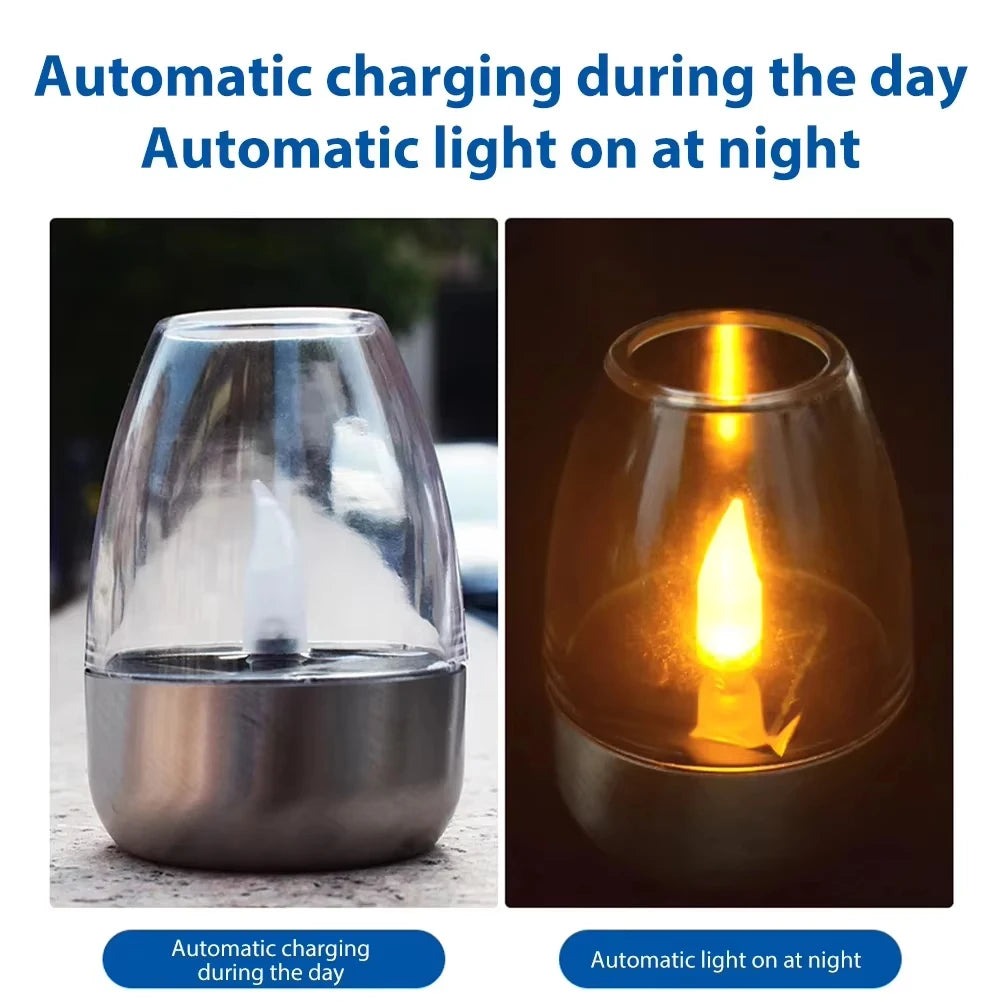 Stainless Steel Solar Candle Lantern