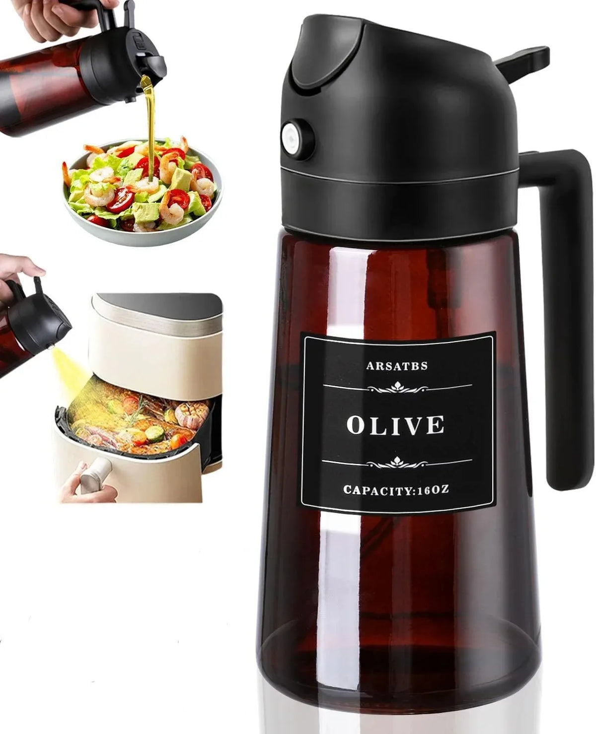 2-In-1 Glass Oil Sprayer Dispenser