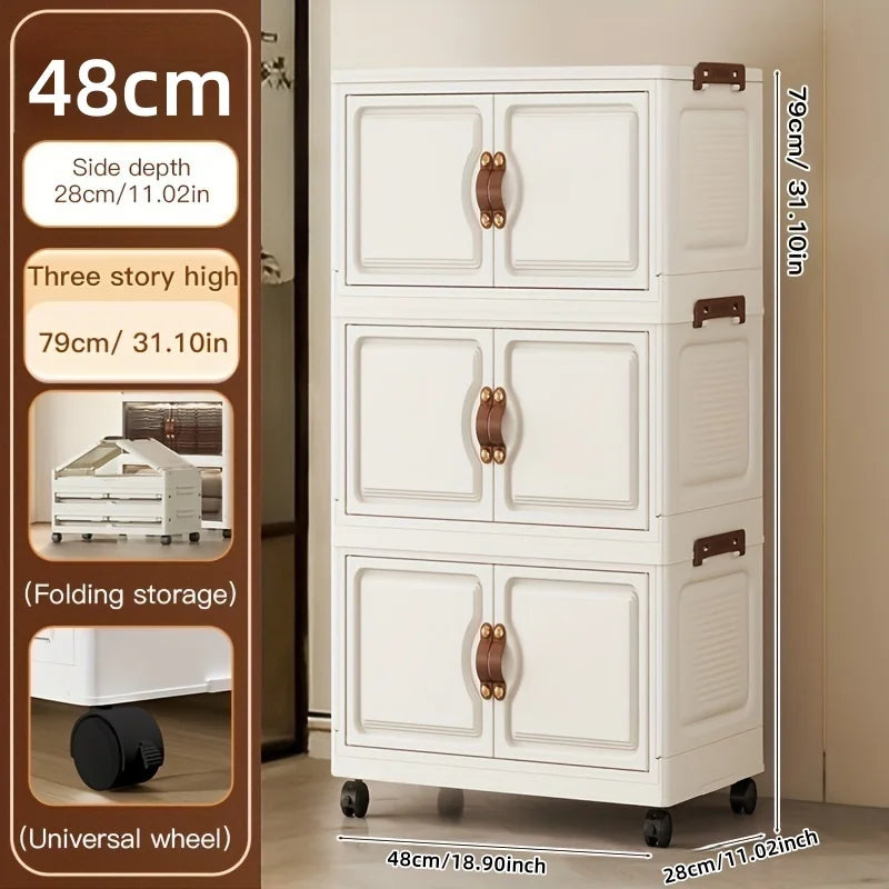Foldable Rolling Storage Cabinet
