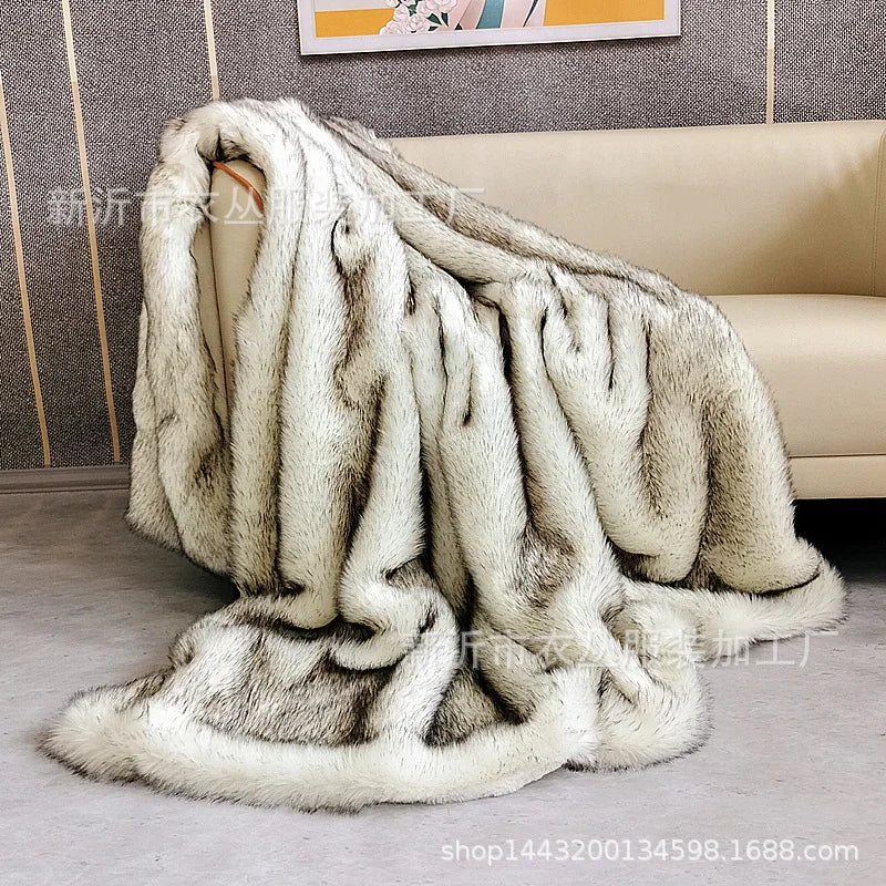 European Faux Fur Throw Blanket