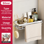 No-Drill Aluminium Shower Shelf
