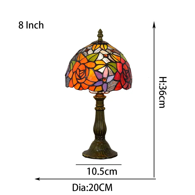 European Stained Glass Table Lamp