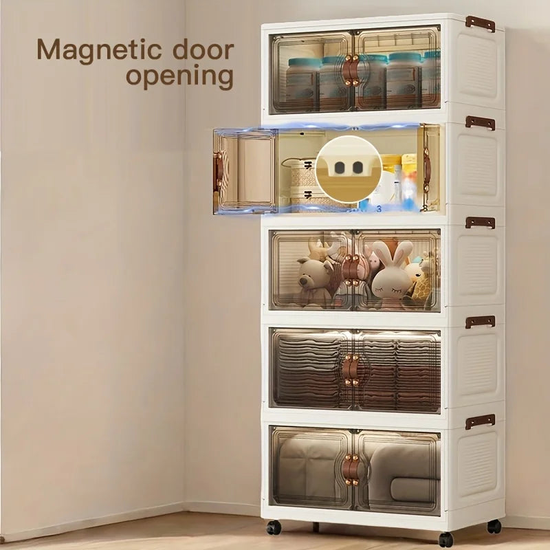 Foldable Rolling Storage Cabinet
