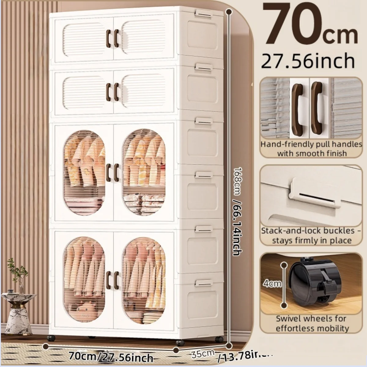 Foldable Double Door Wardrobe