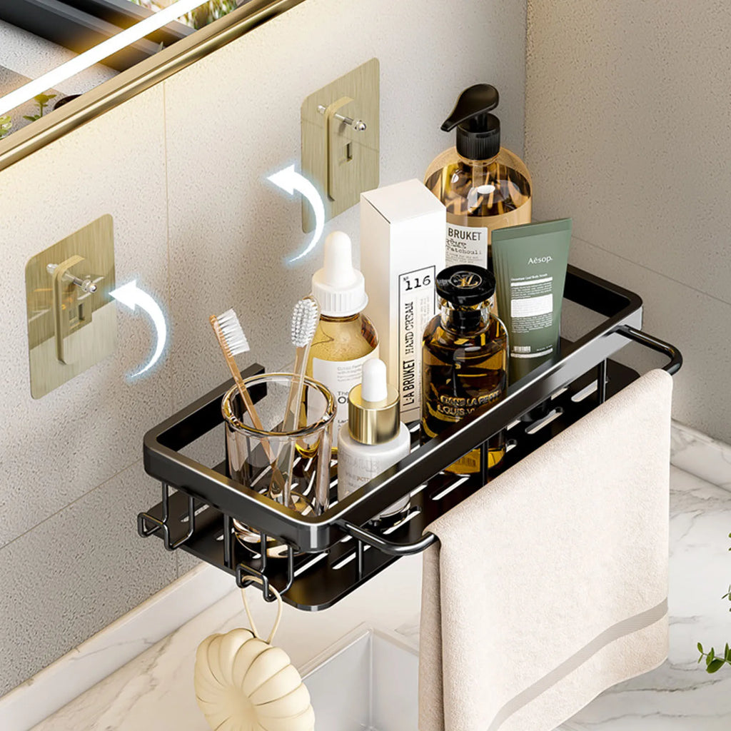 No-Drill Aluminium Shower Shelf