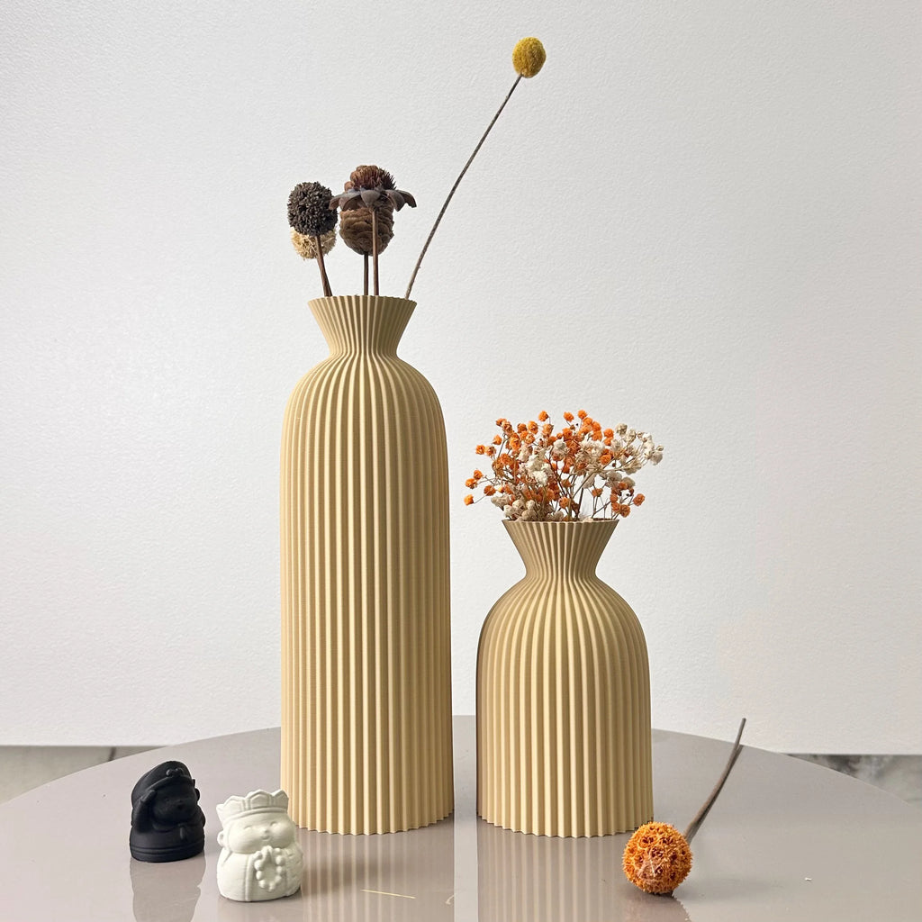 Wavy Pattern Decorative Vase Set