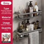 No-Drill Aluminium Shower Shelf