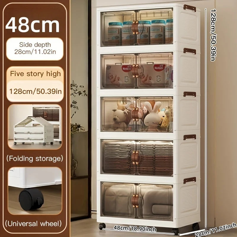 Foldable Rolling Storage Cabinet