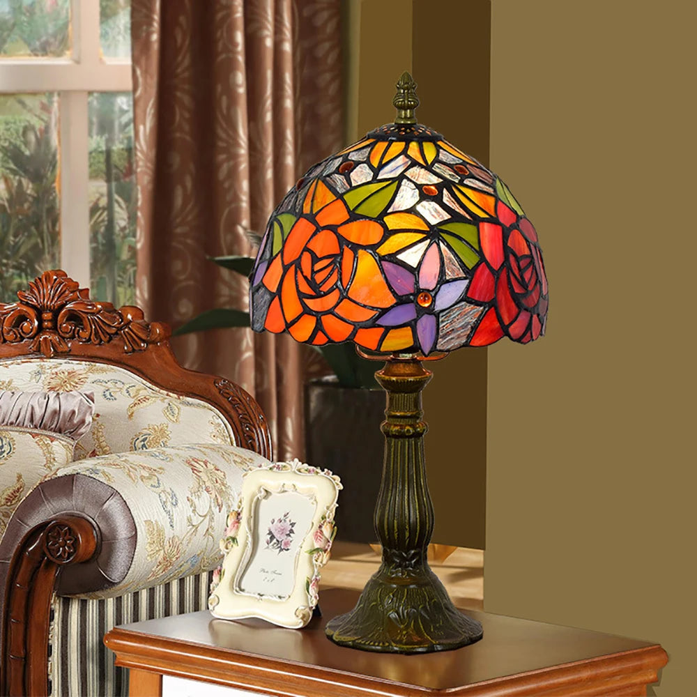 European Stained Glass Table Lamp