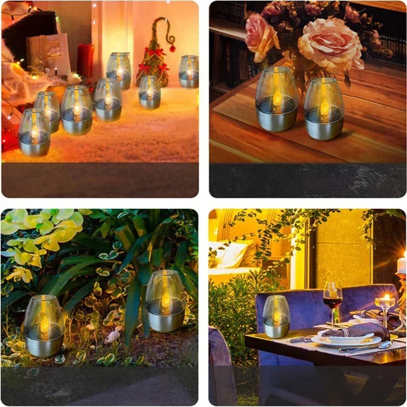 Stainless Steel Solar Candle Lantern