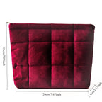 Velvet Quilted Makeup Bag