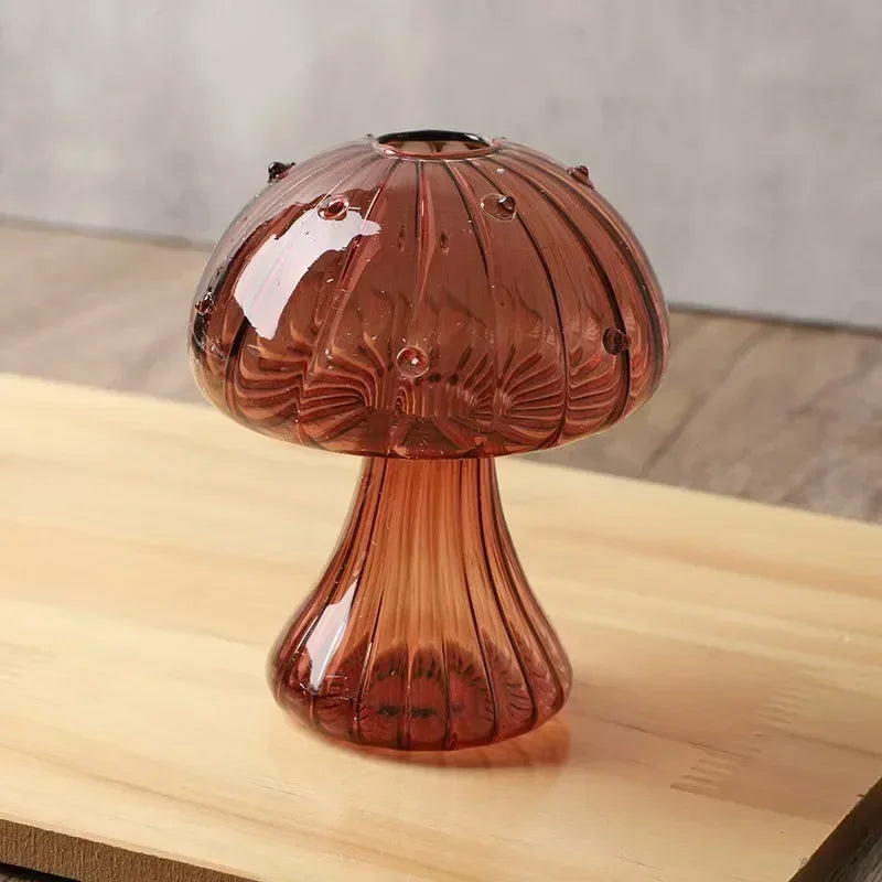 Colorful Glass Mushroom Vase