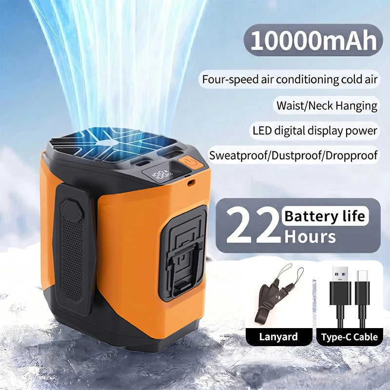 10000mAh Wearable Cooling Fan