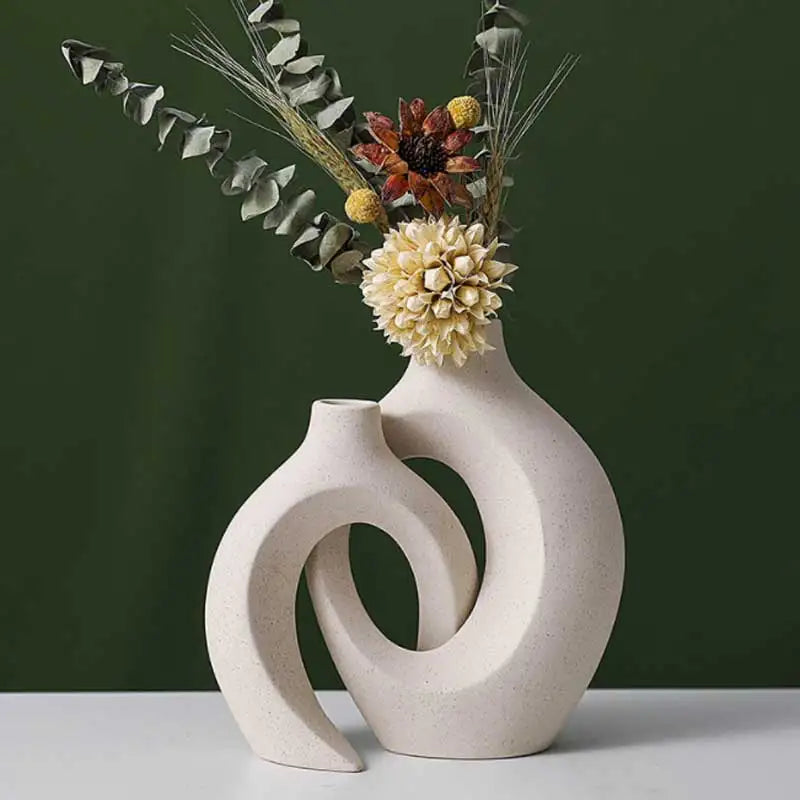 White Decorative Vase Set (Set of 2)