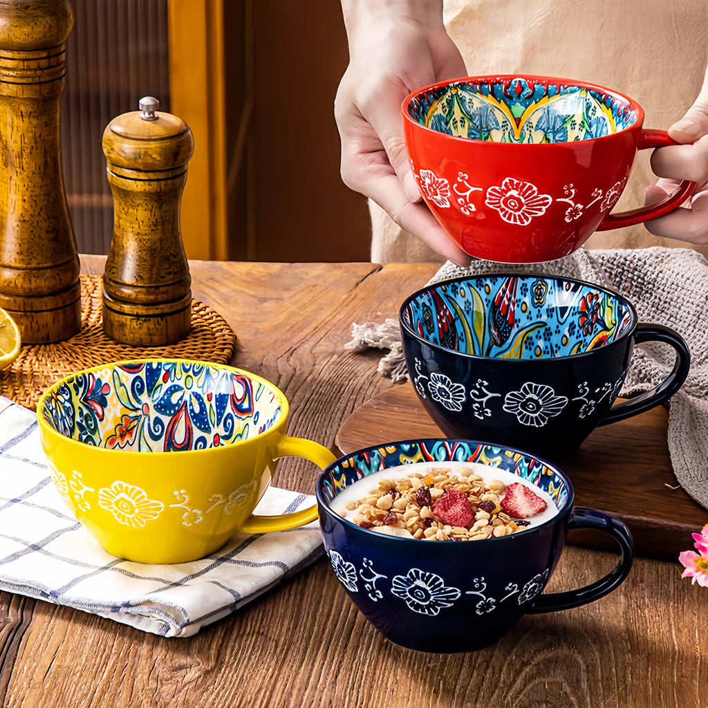 Bohemian Hand-Painted Ceramic Mug