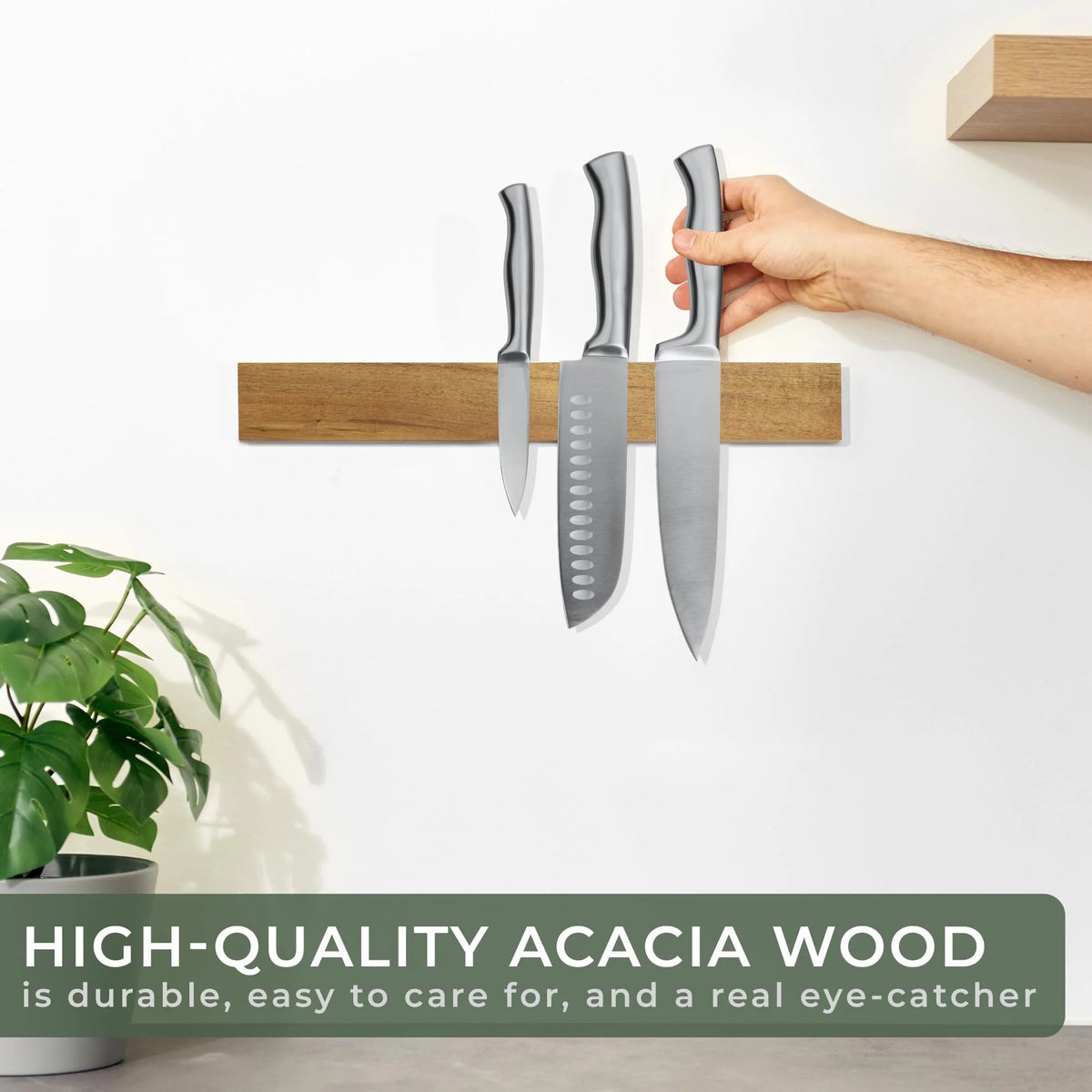 Acacia Wood Magnetic Knife Holder