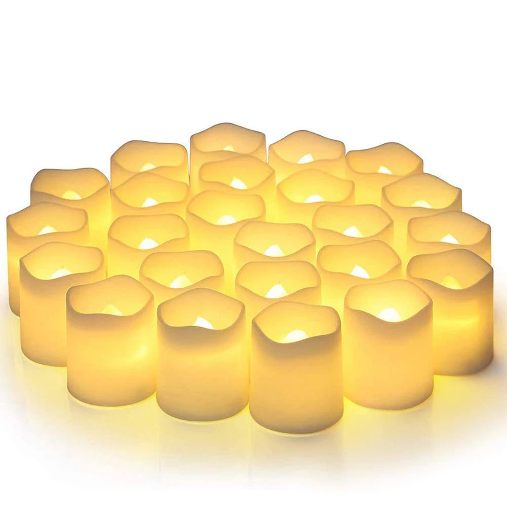 Flameless LED Tea Light Candles (24-Piece Set)