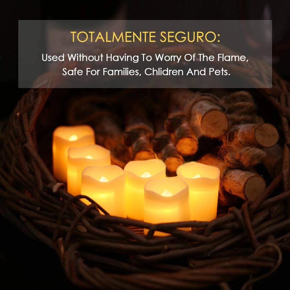 Flameless LED Tea Light Candles (24-Piece Set)