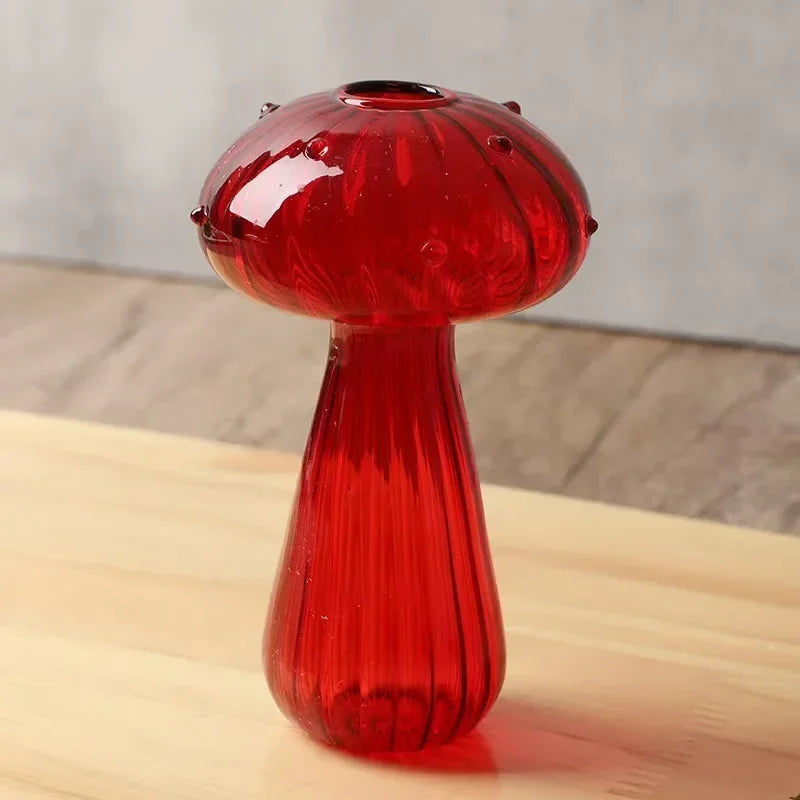 Colorful Glass Mushroom Vase
