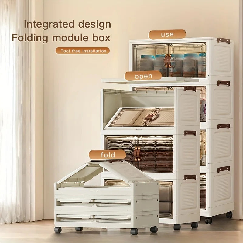 Foldable Rolling Storage Cabinet