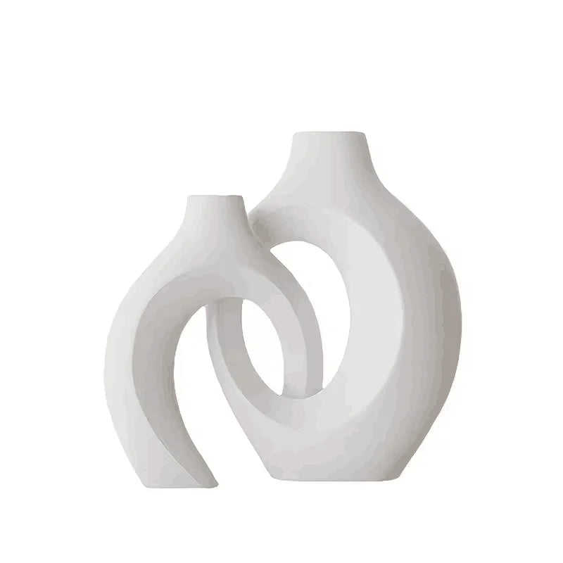 White Decorative Vase Set (Set of 2)