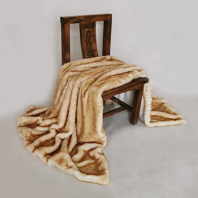 European Faux Fur Throw Blanket