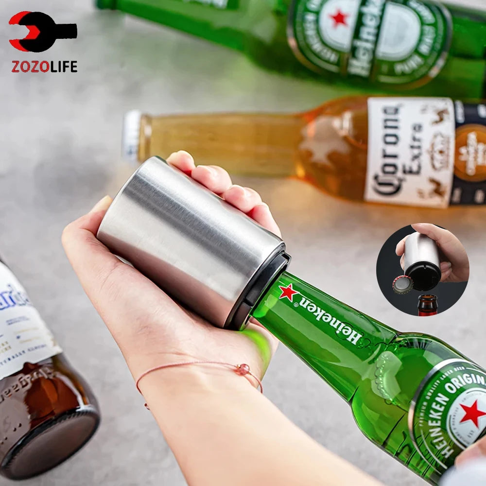 # Magnetic Push-Down Bottle Opener