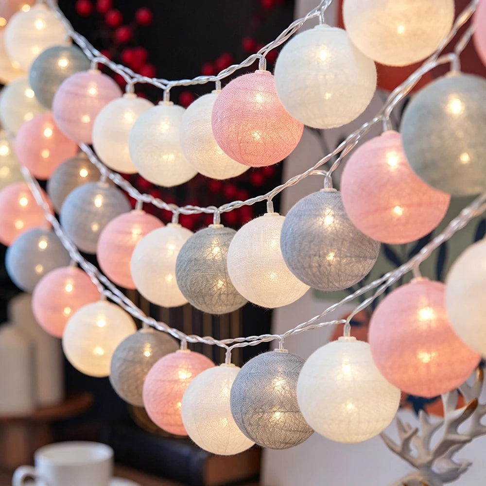 Cotton Ball LED String Lights