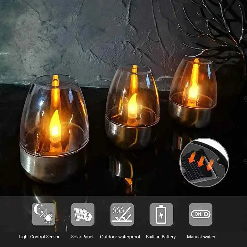 Stainless Steel Solar Candle Lantern