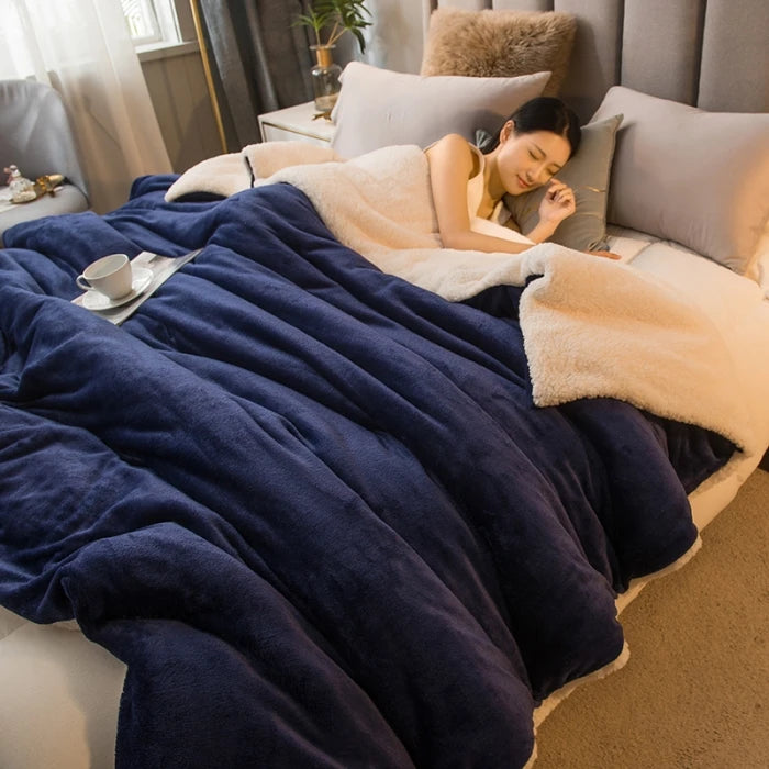 Double-Sided Winter Throw Blanket