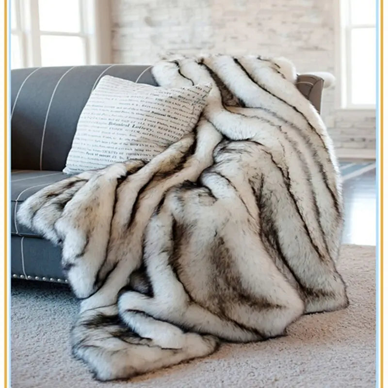 European Faux Fur Throw Blanket
