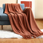 Nordic Knit Throw Blanket with Tassels