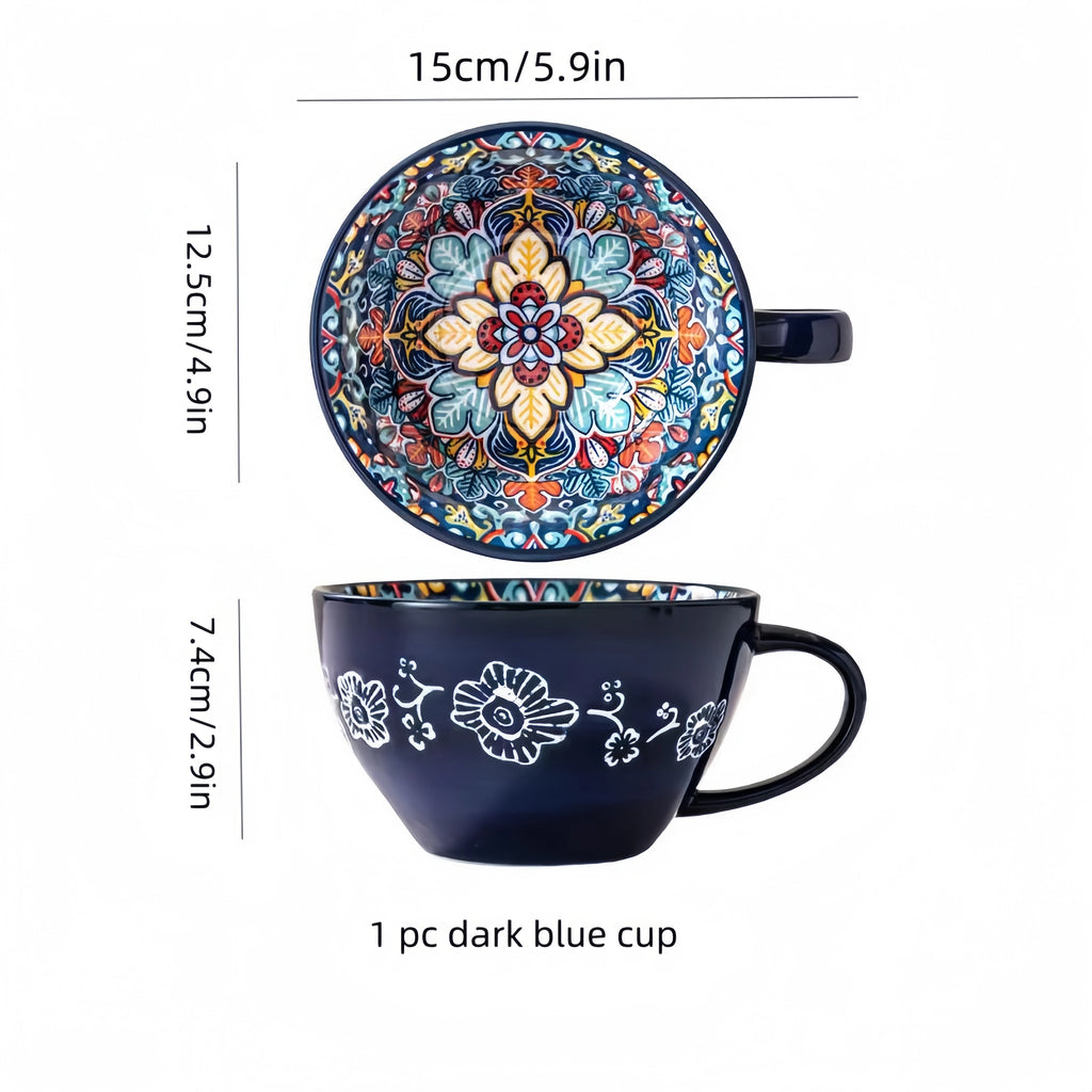 Bohemian Hand-Painted Ceramic Mug