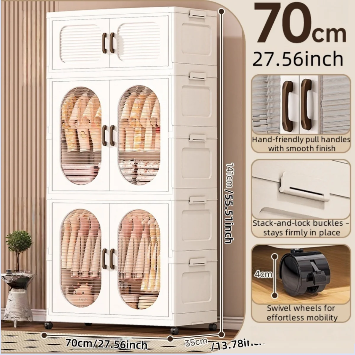 Foldable Double Door Wardrobe