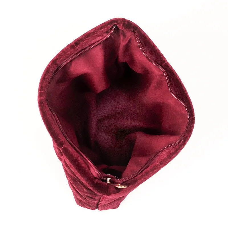 Velvet Quilted Makeup Bag